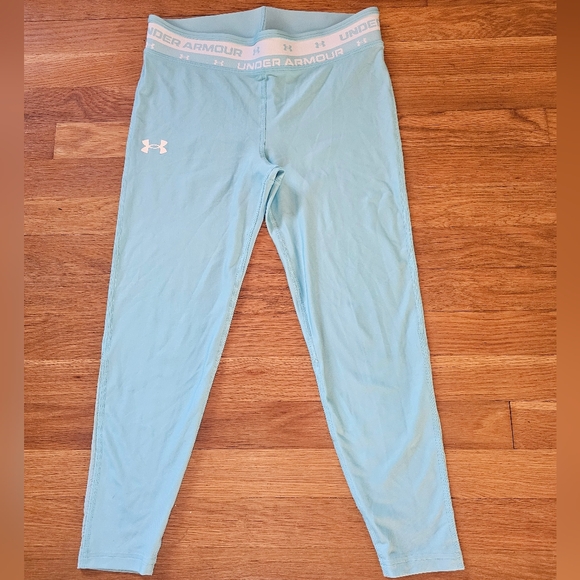 Under Armour LogoElastic Waistband Light Blue Athletic Pants Girls Youth Size XL - Picture 2 of 12